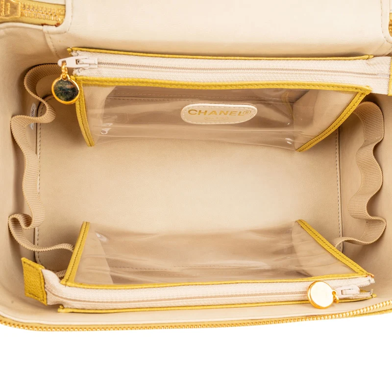 Chanel Iconic Caviar Leather CC Large Vanity Case Handbag