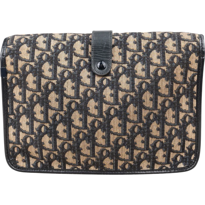 Christian Dior Monogram Oblique Canvas Vintage Flap Crossbody Bag