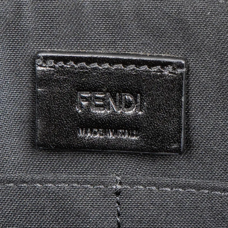 Fendi Monogram FF Canvas & Bicolor Calfskin Flat Pouch Clutch