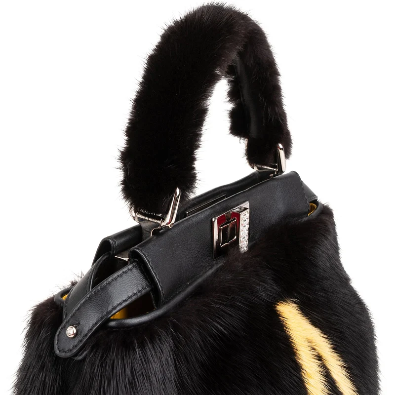 Fendi x Kingsley Fur Special Order "A" Peekaboo Small Handbag