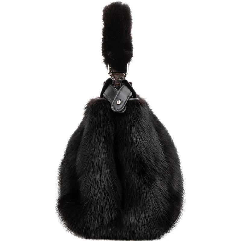 Fendi x Kingsley Fur Special Order "A" Peekaboo Small Handbag