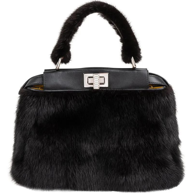 Fendi x Kingsley Fur Special Order "A" Peekaboo Small Handbag