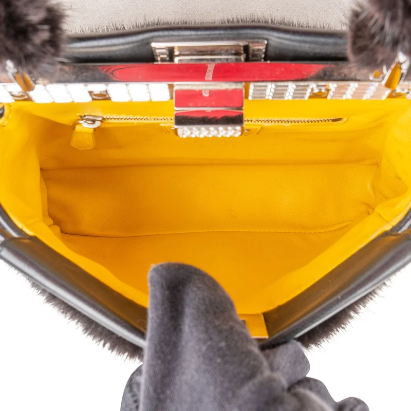 Fendi x Kingsley Fur Special Order "A" Peekaboo Small Handbag