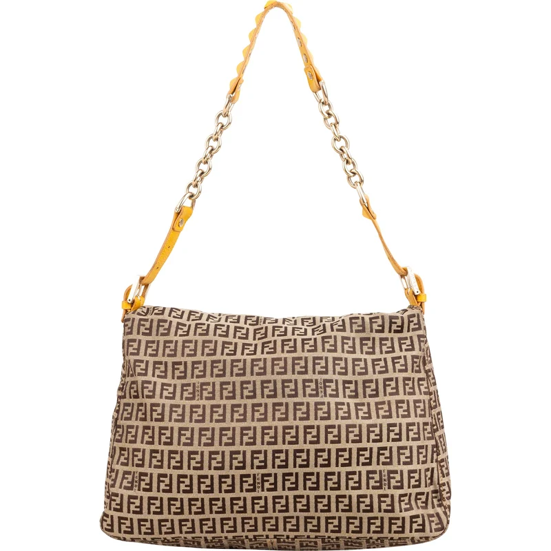 Fendi Monogram Zucca FF Canvas Studded Mamma Hobo Shoulder Bag