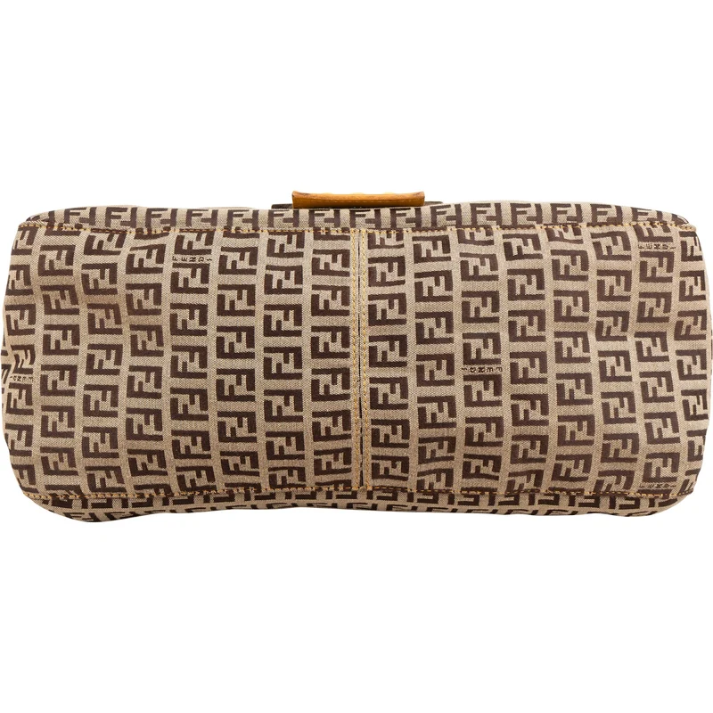 Fendi Monogram Zucca FF Canvas Studded Mamma Hobo Shoulder Bag