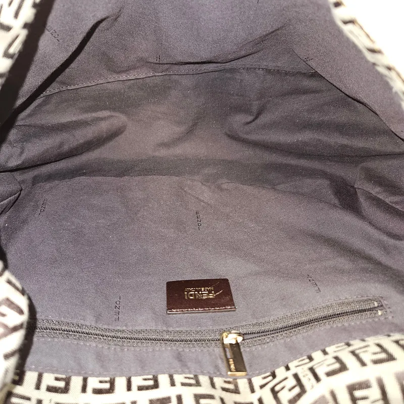 Fendi Monogram Zucca FF Canvas Studded Mamma Hobo Shoulder Bag