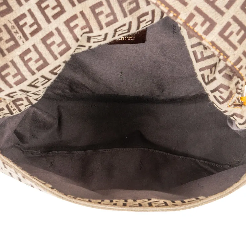 Fendi Monogram Zucca FF Canvas Studded Mamma Hobo Shoulder Bag