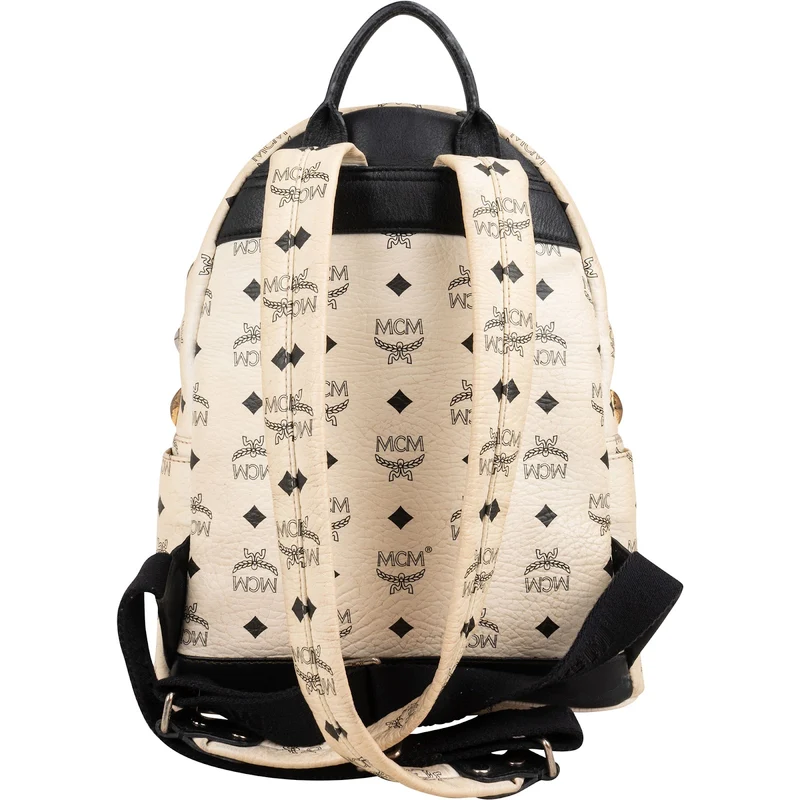 MCM Visetos Monogram Stark Studded Small Backpack