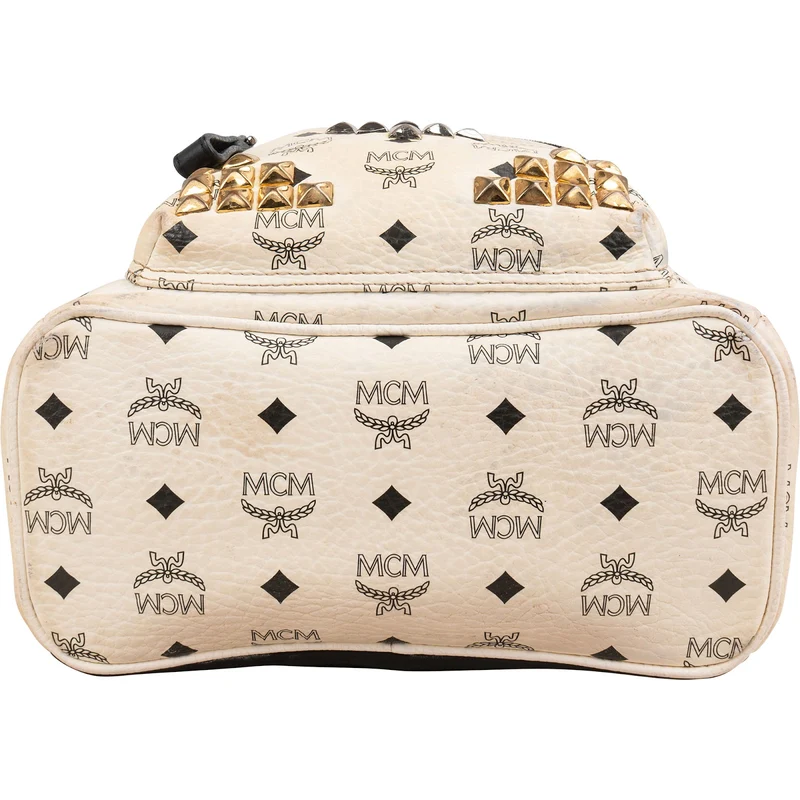 MCM Visetos Monogram Stark Studded Small Backpack