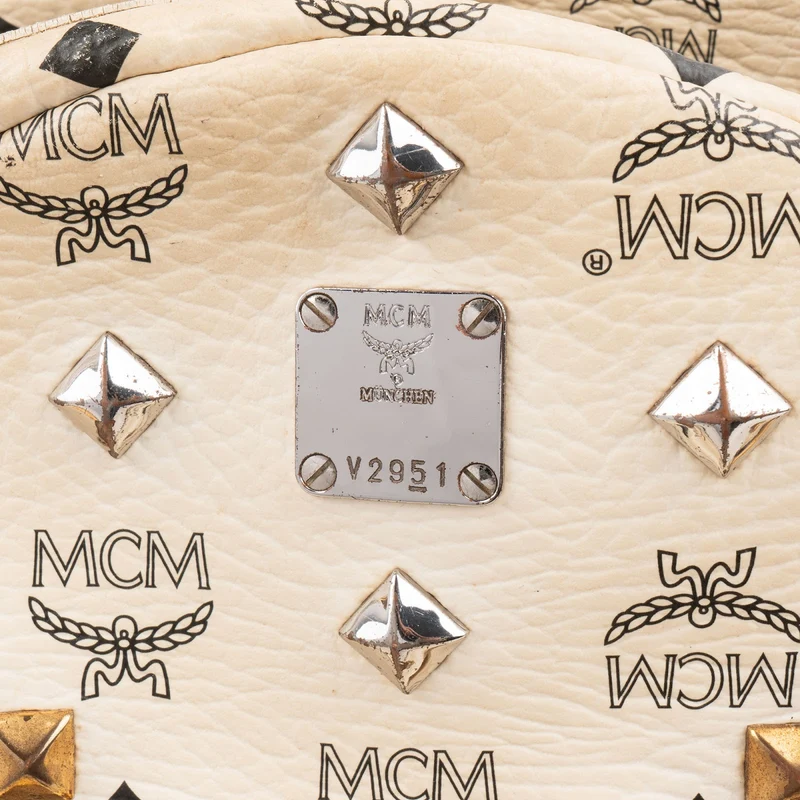 MCM Visetos Monogram Stark Studded Small Backpack
