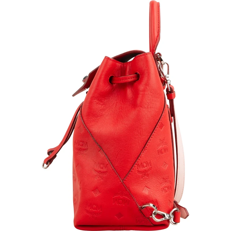 MCM Monogram Visetos Leather Drawstring Turnlock Backpack