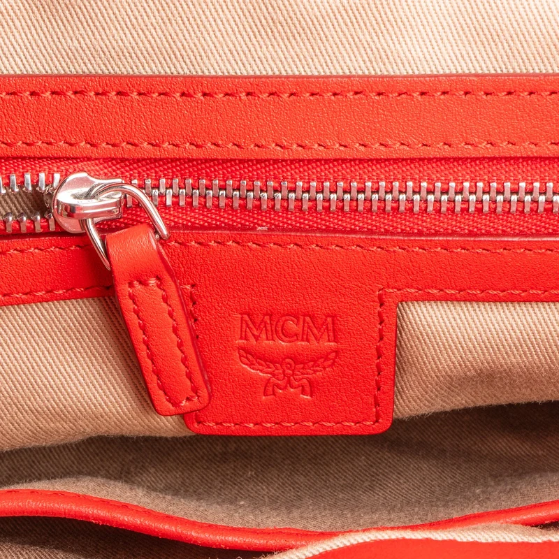 MCM Monogram Visetos Leather Drawstring Turnlock Backpack