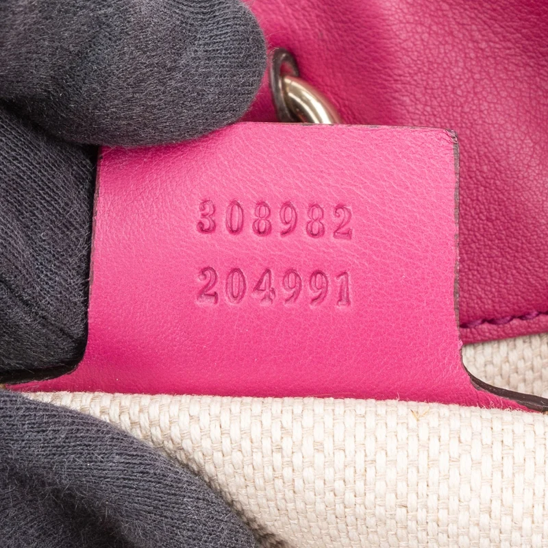 Gucci Patent Leather Soho Chain Tote Crossbody Bag