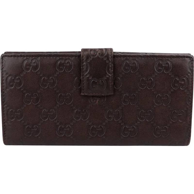 Gucci Guccissima Leather Metal Bar Continental Wallet