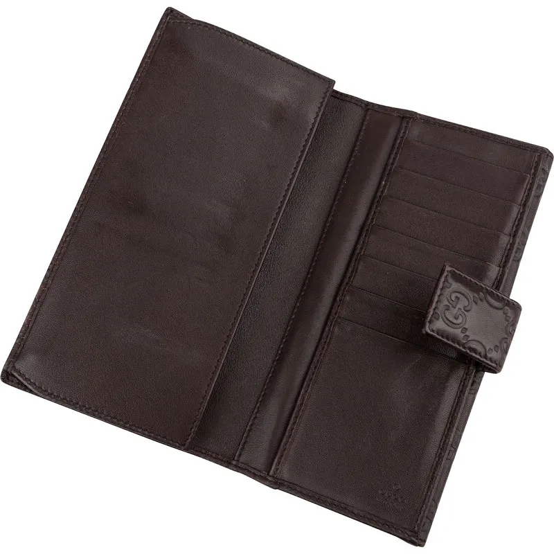 Gucci Guccissima Leather Metal Bar Continental Wallet