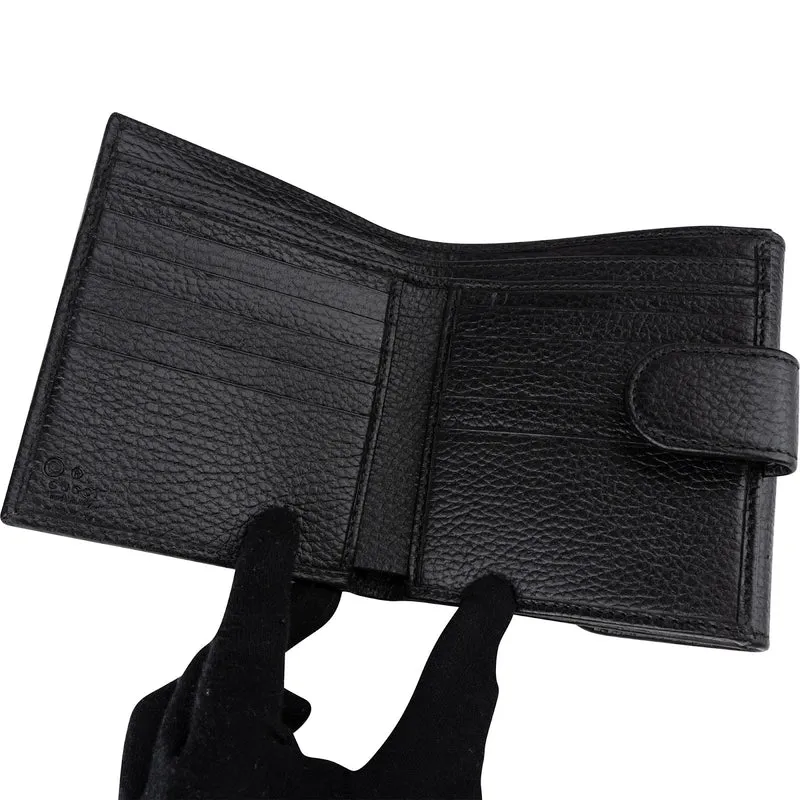 Gucci Grained Leather Interlocking GG Compact Wallet