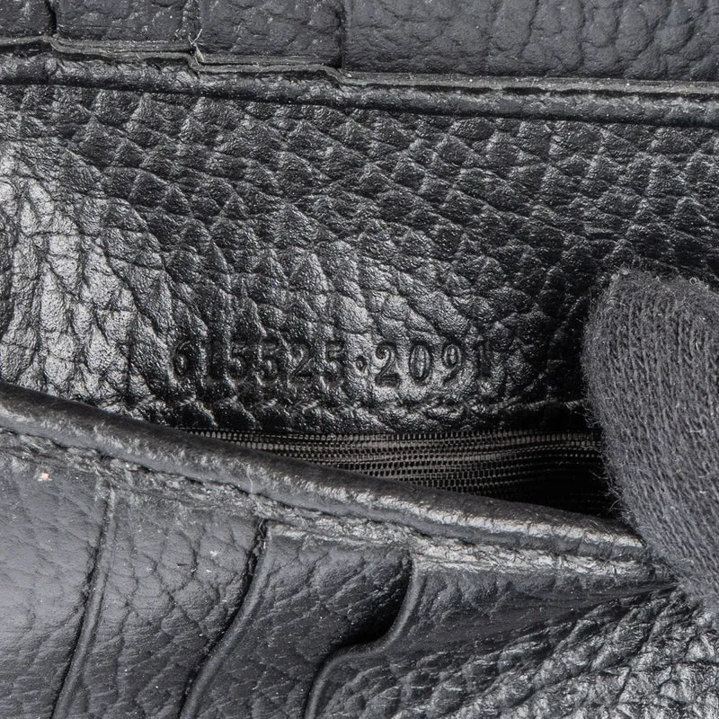 Gucci Grained Leather Interlocking GG Compact Wallet