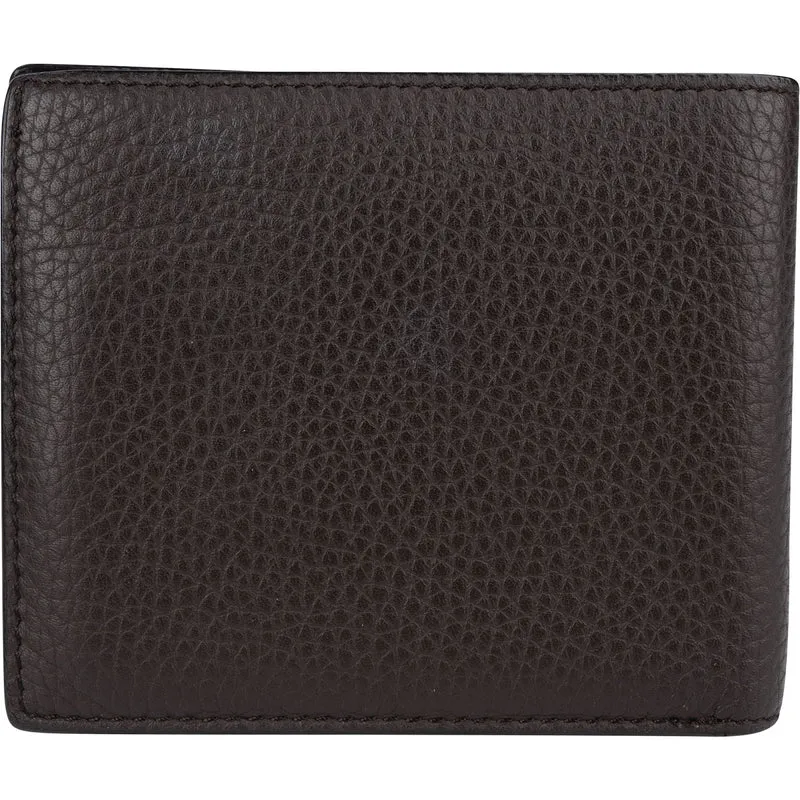 Tom Ford Brown Grained Calfskin Bifold Card Holder Wallet