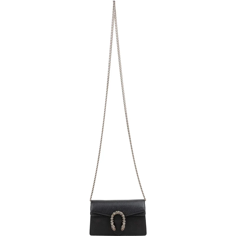 Gucci Grained Leather Crystal Dionysus Super Mini Crossbody Bag