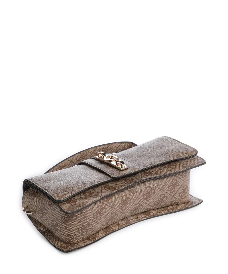 Guess Yvonne Logo Mini Handtasche latte logo