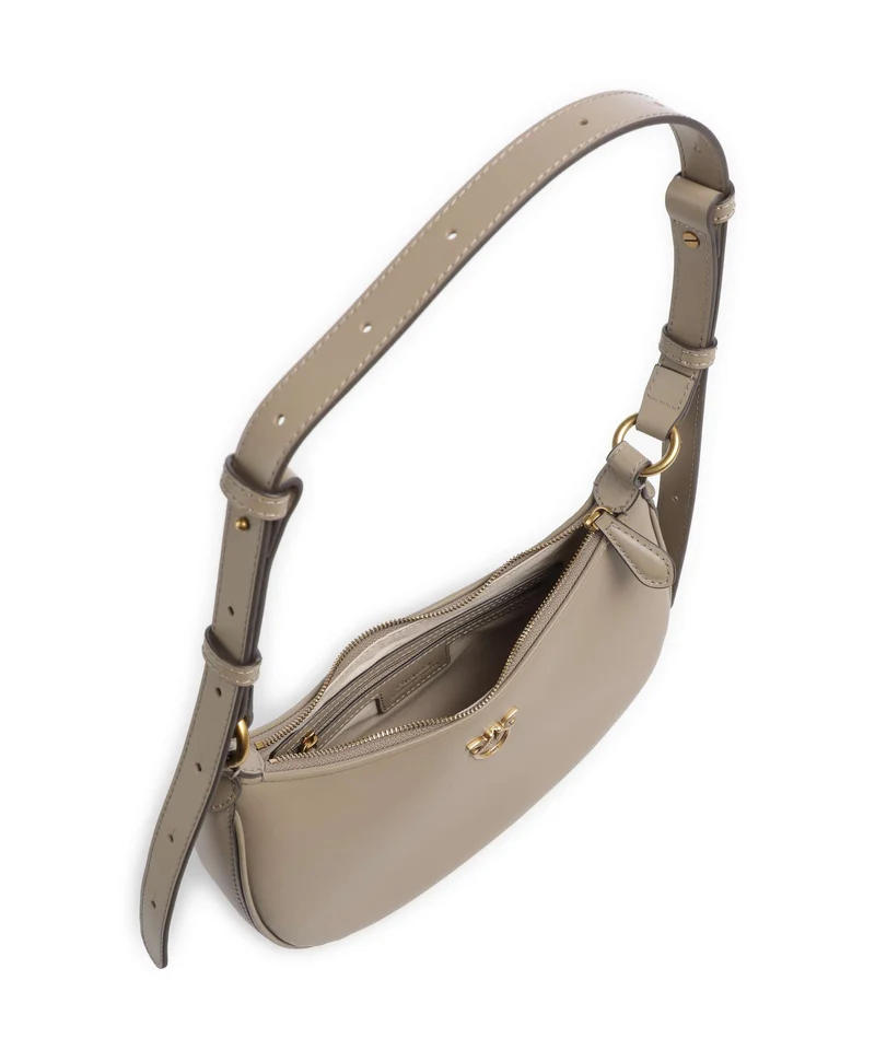 Pinko Half Moon Mini Schultertasche grigio talpa/antique gold
