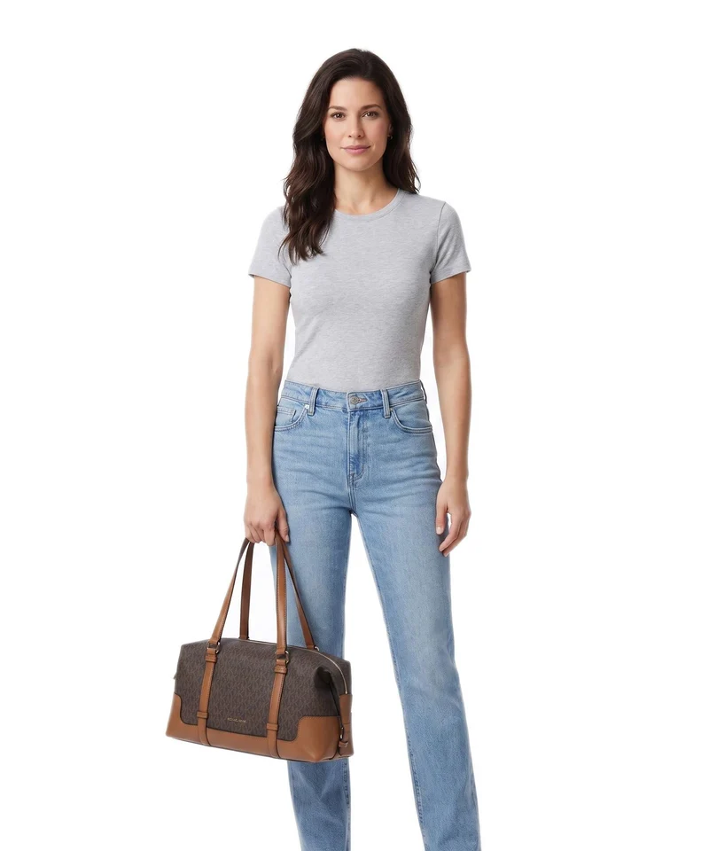 Michael Kors Teddi Large Schultertasche brown/acorn