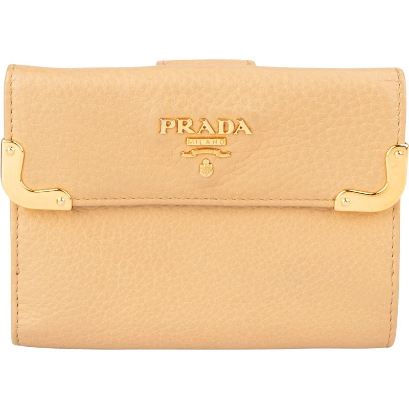 Prada Vitello Daino Leather Bifold Compact Wallet