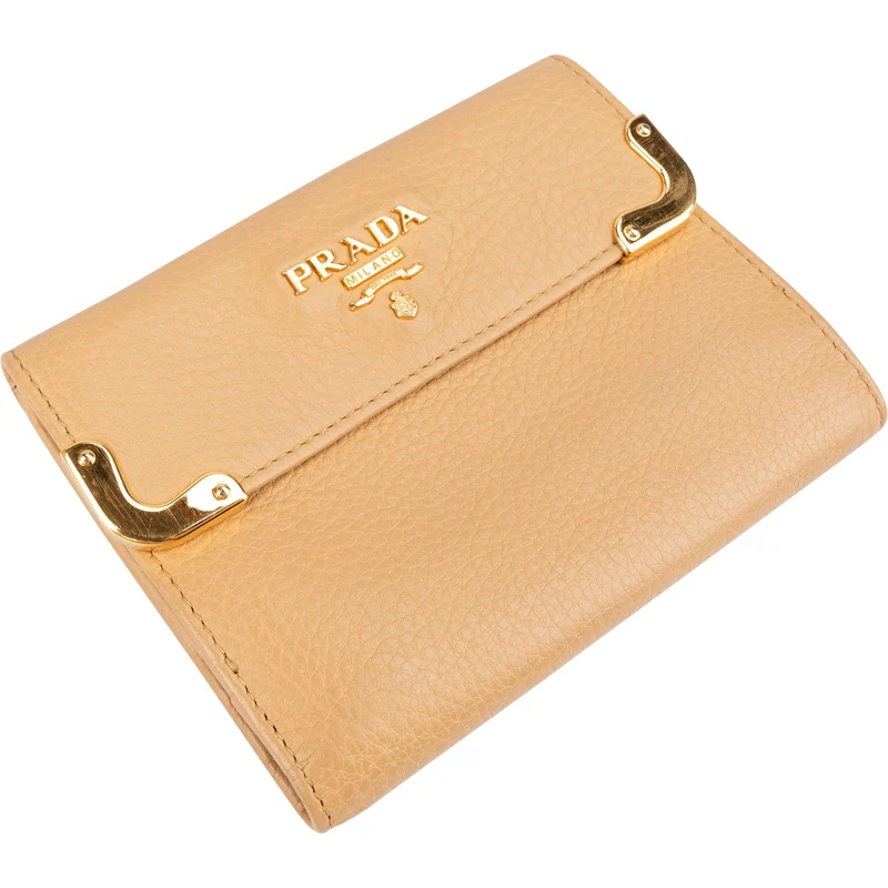 Prada Vitello Daino Leather Bifold Compact Wallet