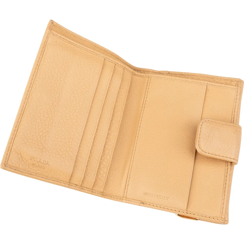 Prada Vitello Daino Leather Bifold Compact Wallet