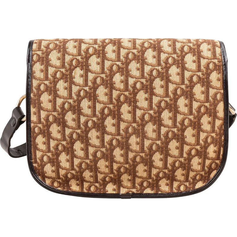 Christian Dior Trotter Monogram Canvas Vintage Flap Shoulder Bag