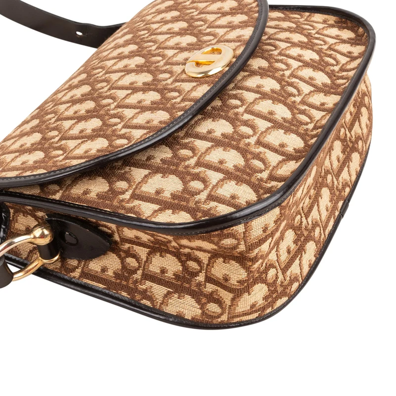 Christian Dior Trotter Monogram Canvas Vintage Flap Shoulder Bag