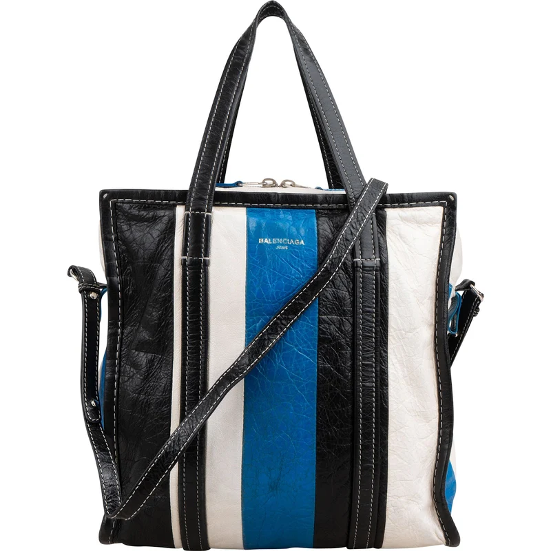 Balenciaga Tricolor Leather Bazar Tote Crossbody Handbag