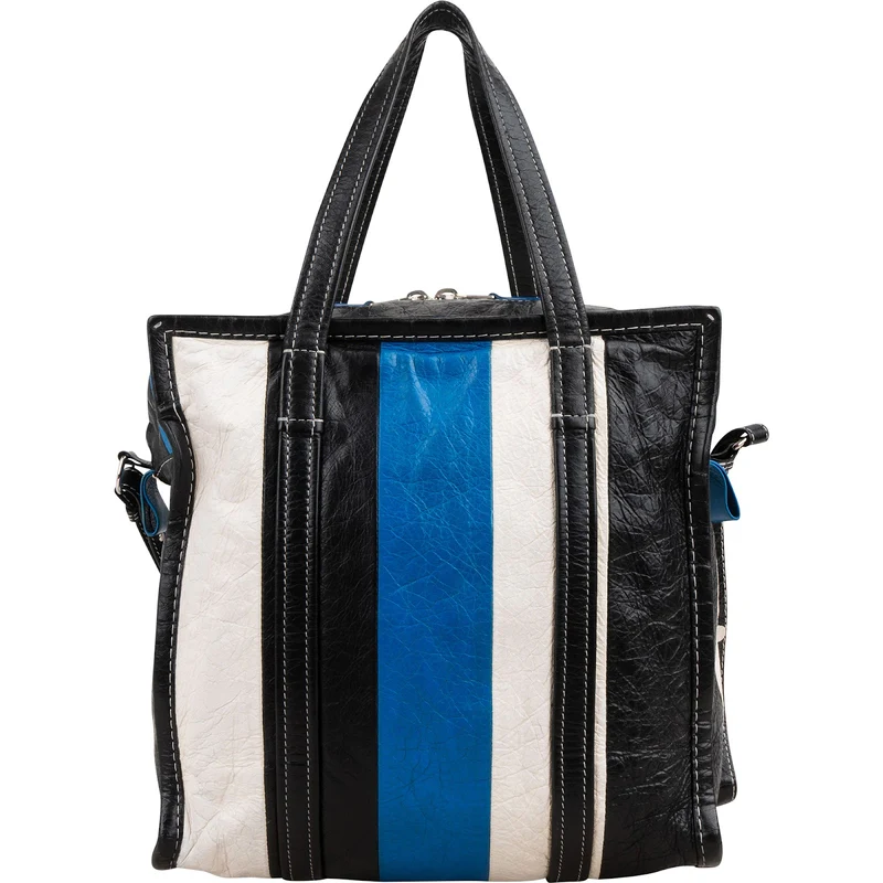 Balenciaga Tricolor Leather Bazar Tote Crossbody Handbag