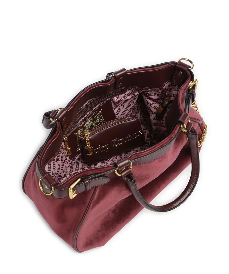 Juicy Couture Twig Narrative Velvet L Shopper winetasting