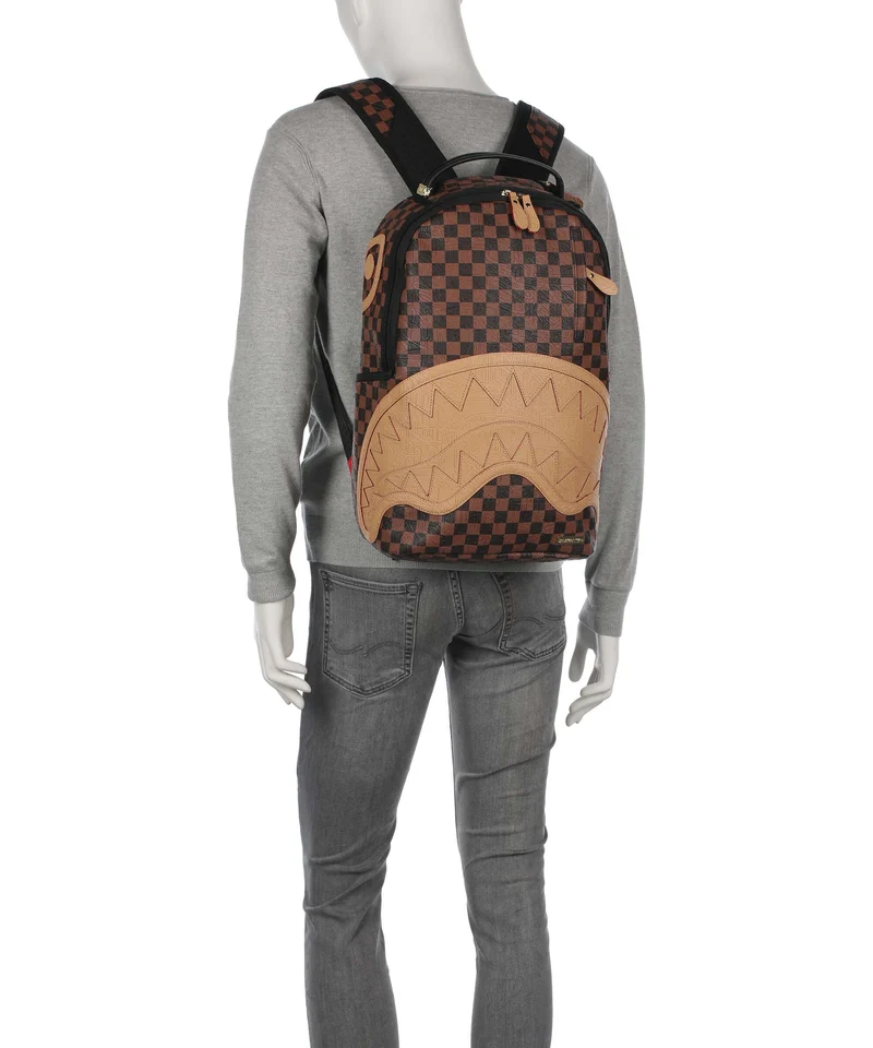 Sprayground Embossed Check Brown Rucksack multicolour