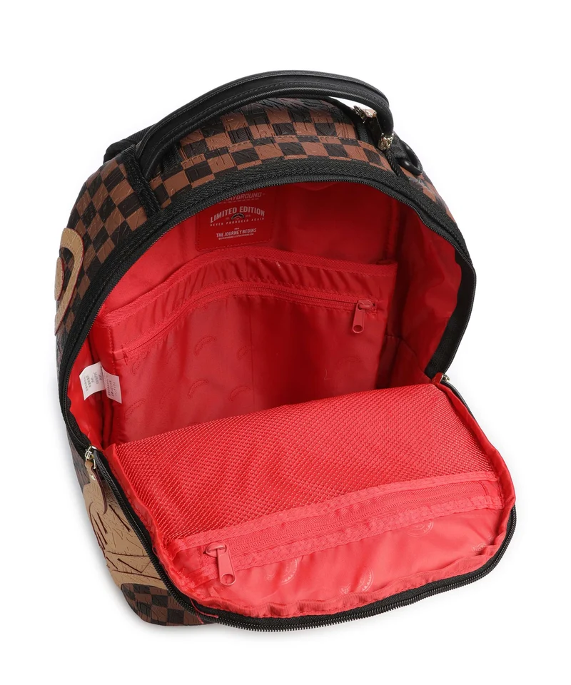 Sprayground Embossed Check Brown Rucksack multicolour