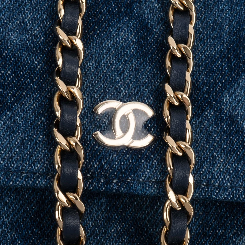 Chanel Denim Wallet on Chain Crossbody Bag