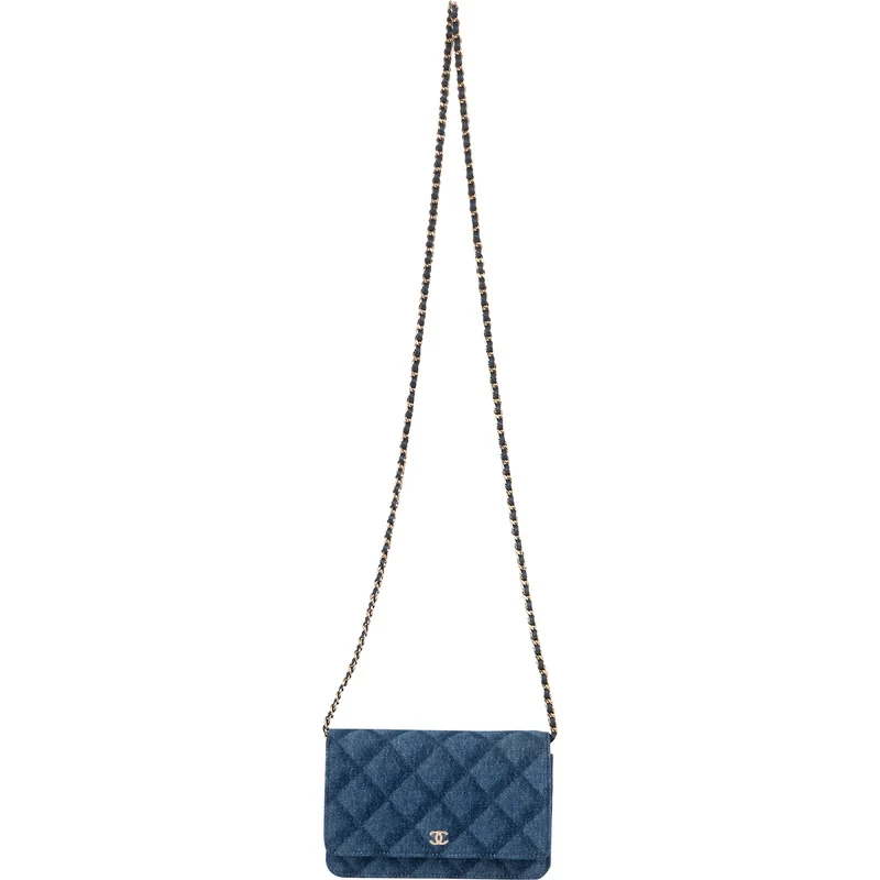 Chanel Denim Wallet on Chain Crossbody Bag