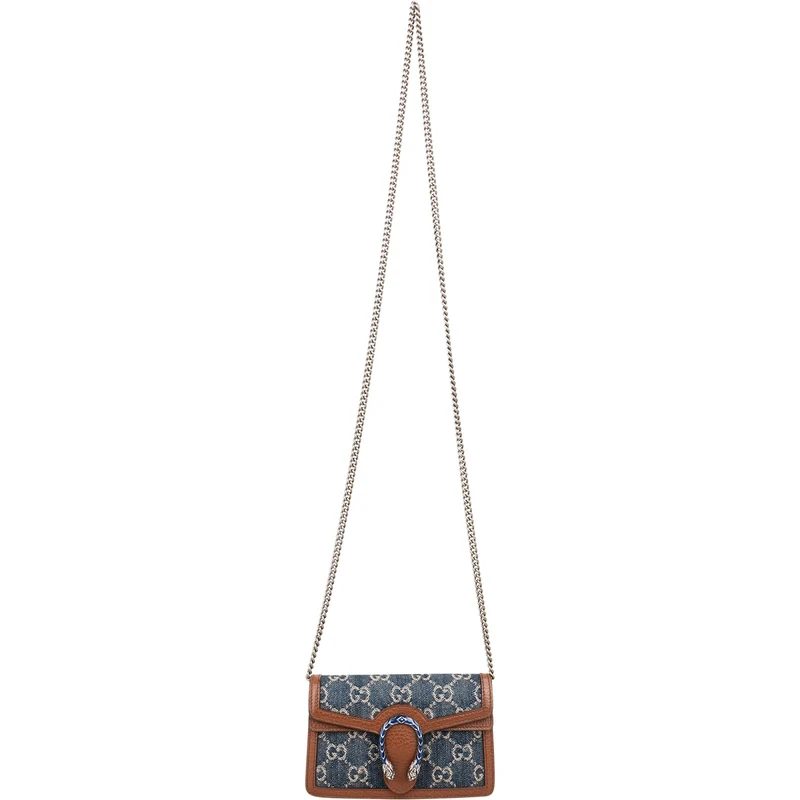 Gucci Monogram Denim GG Dionysus Super Mini Crossbody Bag