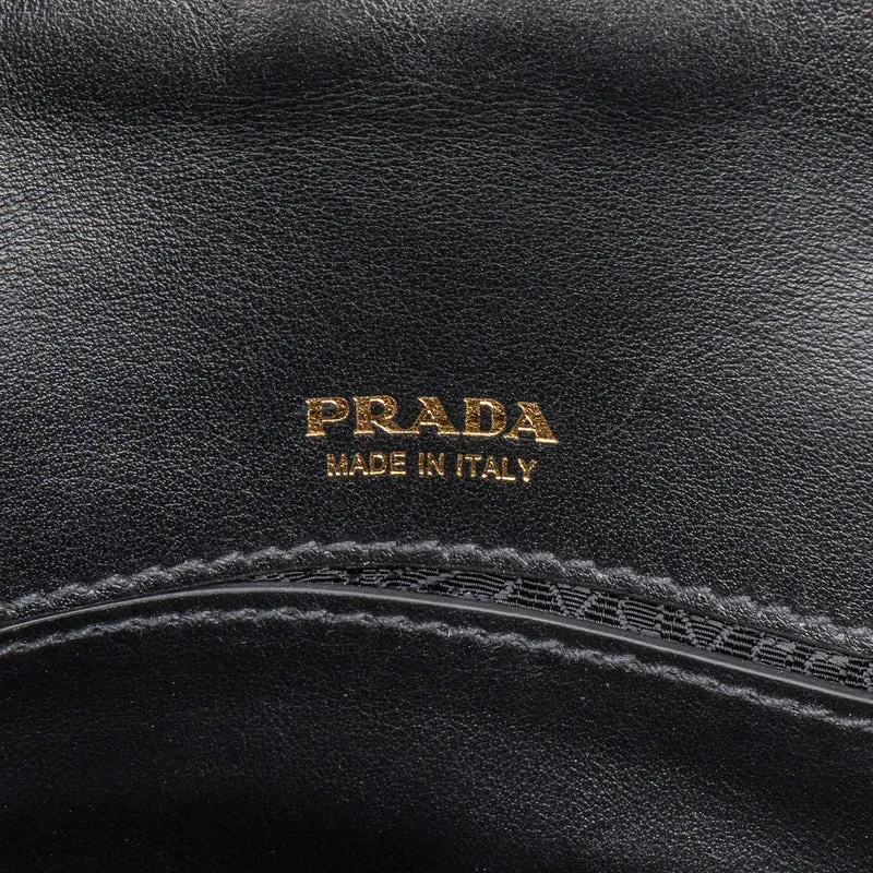Prada Multicolor Embroidered Denim Cahier Belt Crossbody Bag