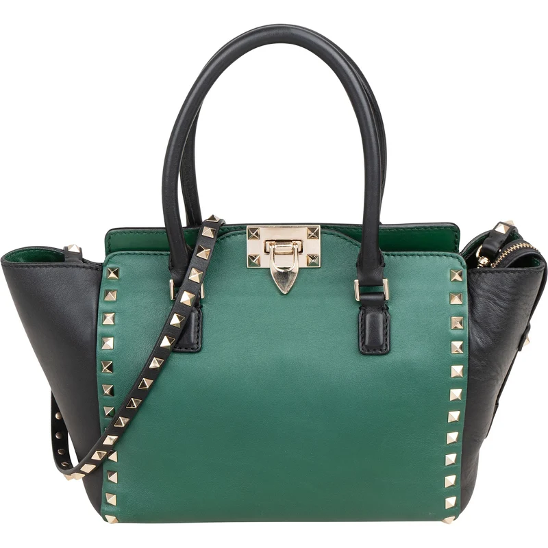 Valentino Garavani Bicolor Leather Rockstud Handbag