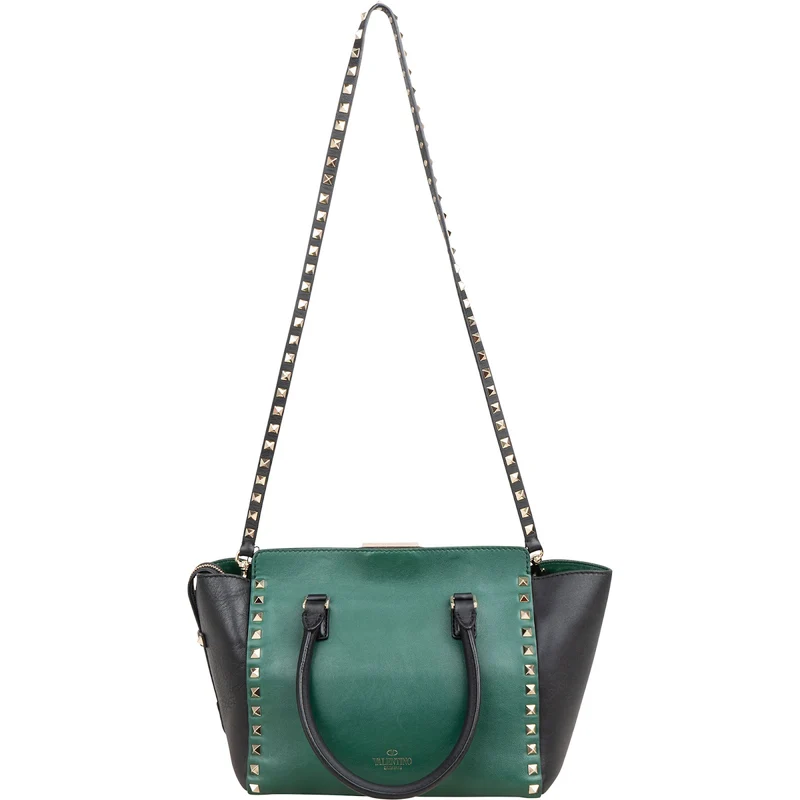 Valentino Garavani Bicolor Leather Rockstud Handbag
