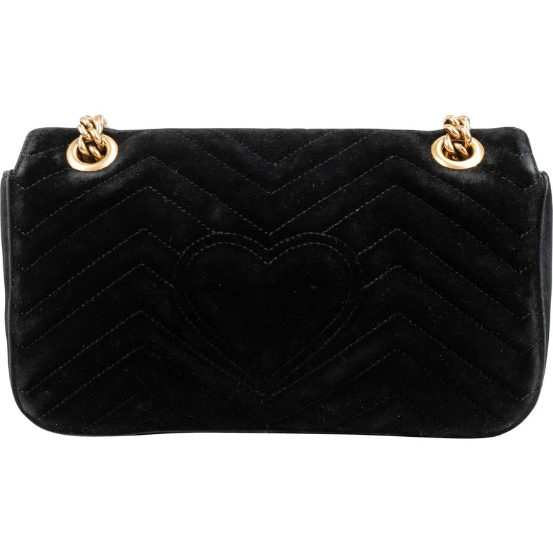 Gucci Matelassé Velvet GG Marmont Crossbody Bag