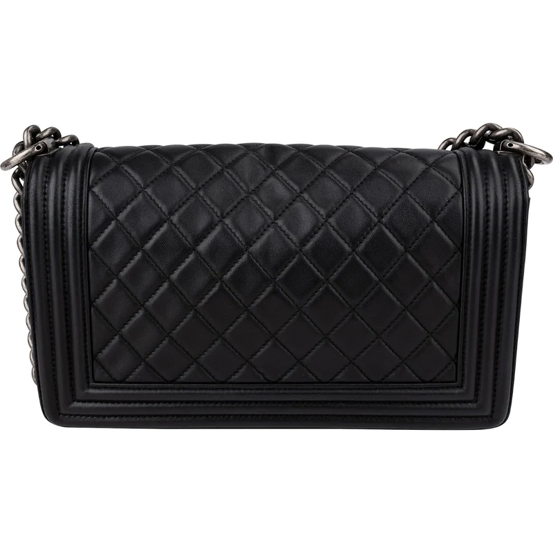 Chanel Quilted Lambskin Medium Boy Single Flap Crossbody Bag
