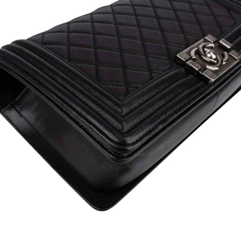 Chanel Quilted Lambskin Medium Boy Single Flap Crossbody Bag
