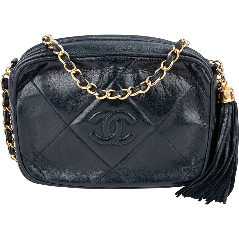 Chanel Quilted Lambskin Tassel Camera Crossbody Bag