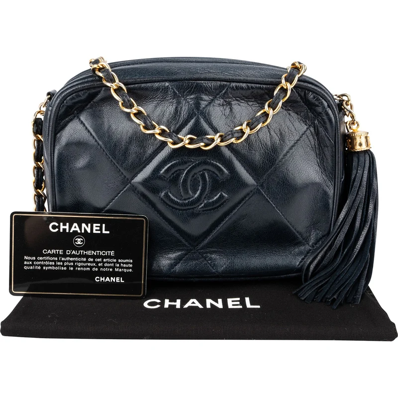 Chanel Quilted Lambskin Tassel Camera Crossbody Bag