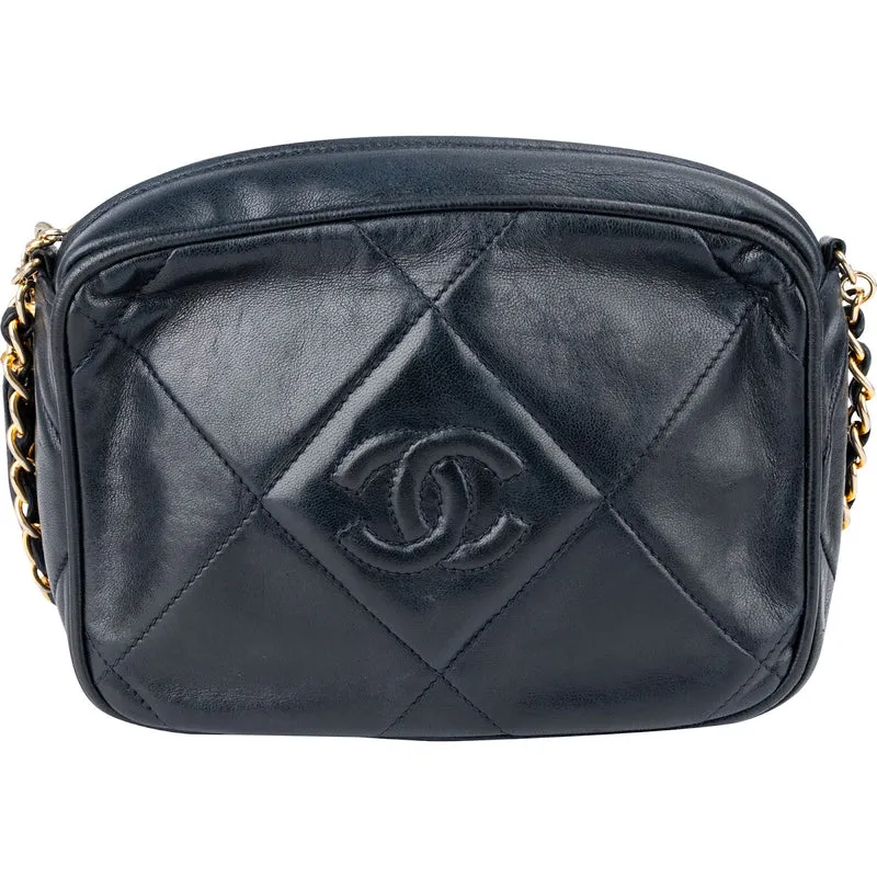 Chanel Quilted Lambskin Tassel Camera Crossbody Bag