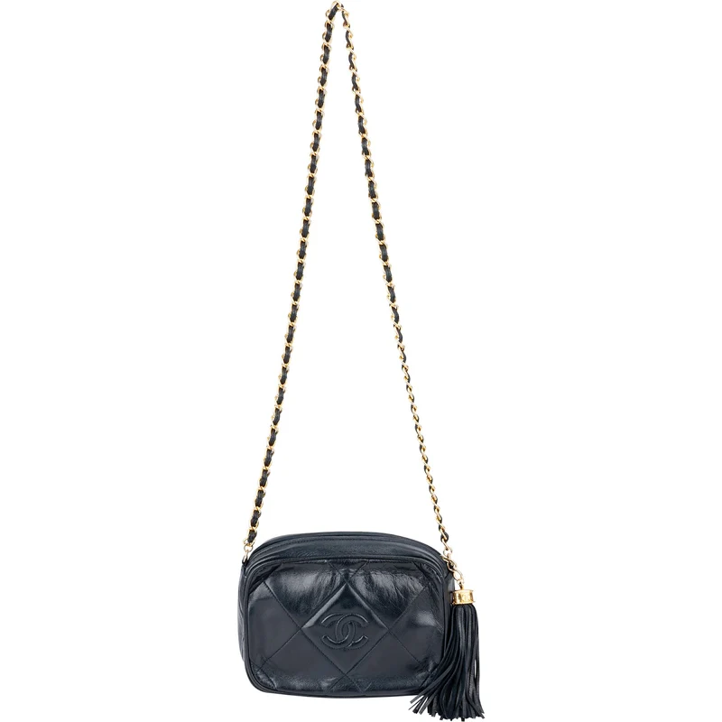 Chanel Quilted Lambskin Tassel Camera Crossbody Bag