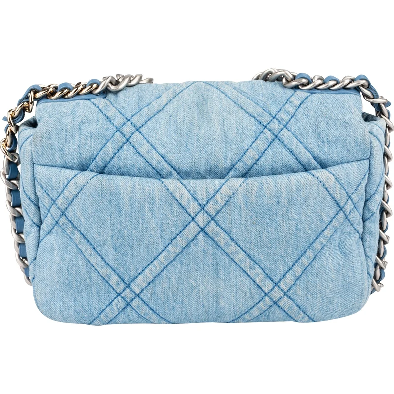 Chanel 19 Quilted Denim Single Flap Crossbody Bag